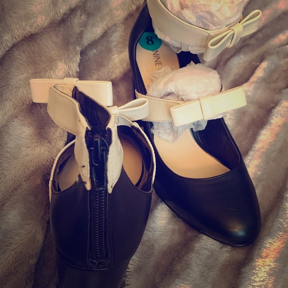 Black & Cream Nine West Heels - Picture 1 of 4